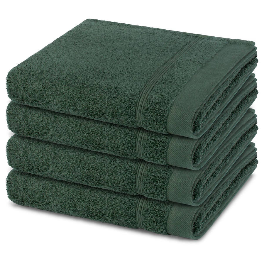 ROSS Handtuch-Set Rubin (4er Set) Tannengrün Schwarz