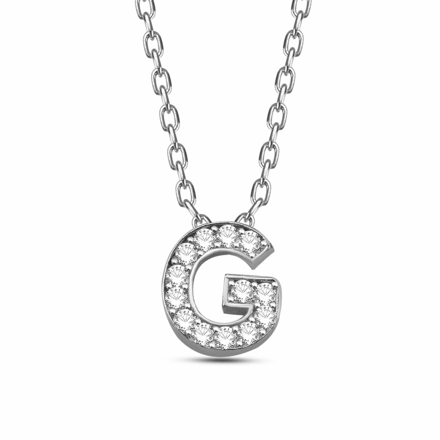 dKeniz Anhänger mit Kette 925/- Sterling Silber Zirkonia bunt 40cm+3cm Weiss Damen