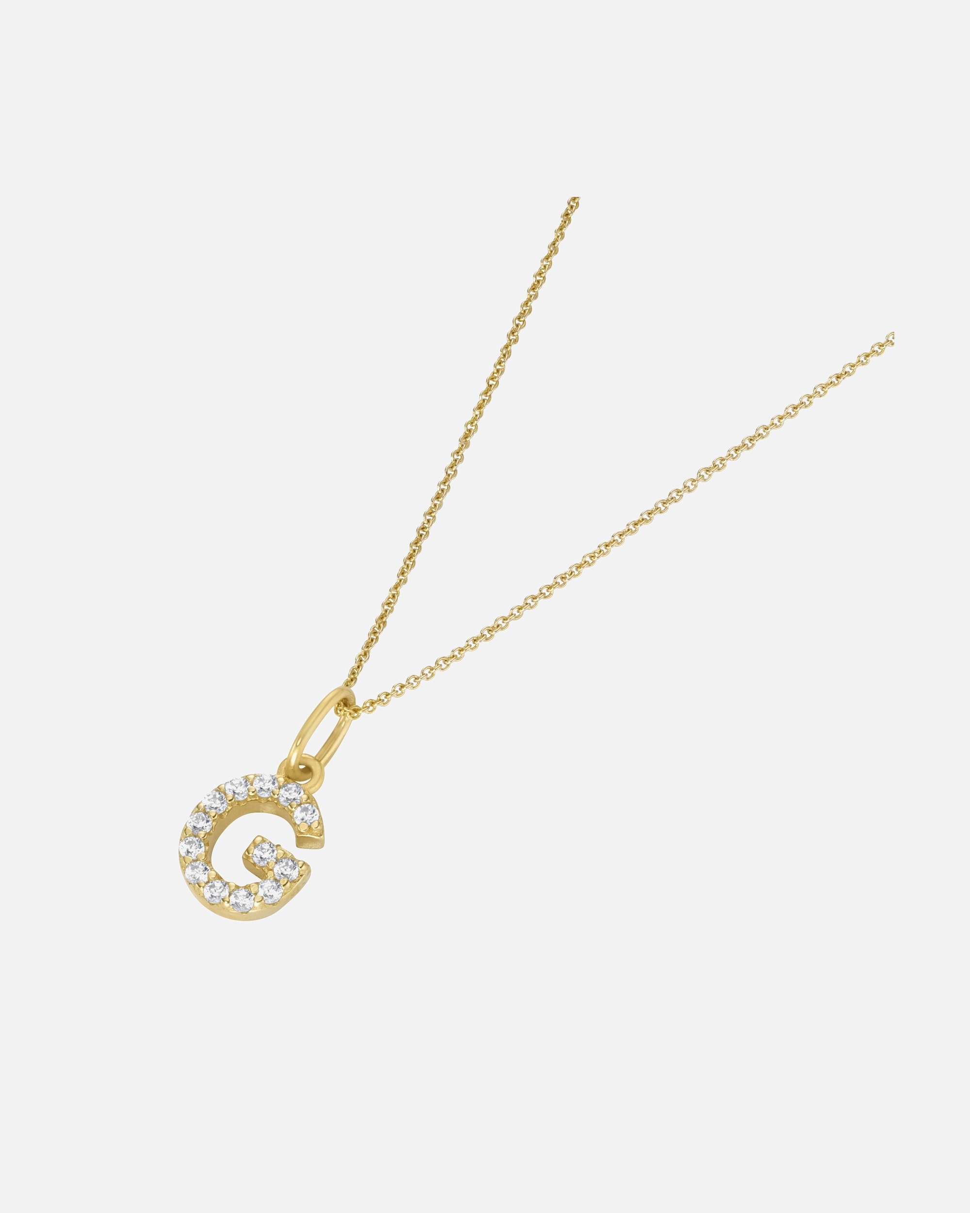 Halskette für Weiblich Luigi Merano Kette Anhänger Buchstabe G mit Zirkonia, Gold 375 45 cm