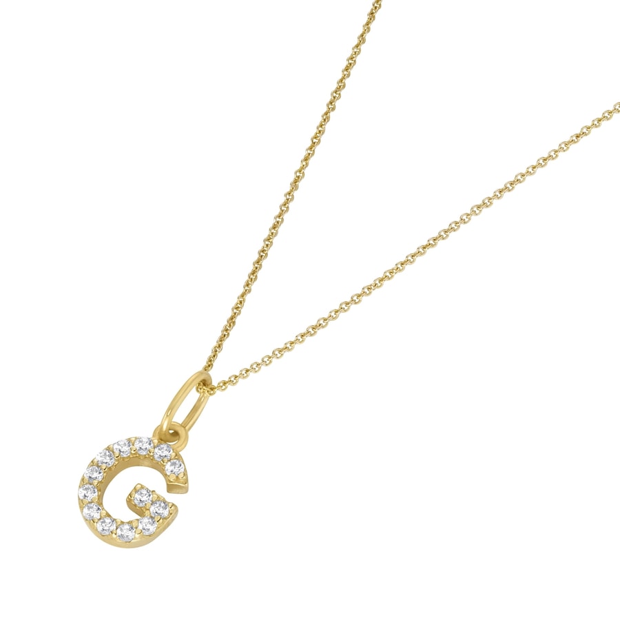 Luigi Merano Kette Anhänger Buchstabe G mit Zirkonia, Gold 375 45 cm Damen