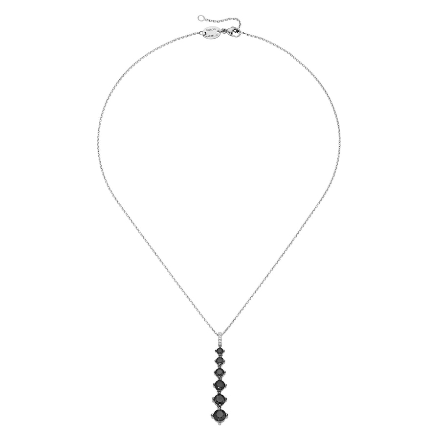 Giorgio Martello Milano Kette mit Zirkonia oder schwarzem Spinell, Silber 925/- Schwarz