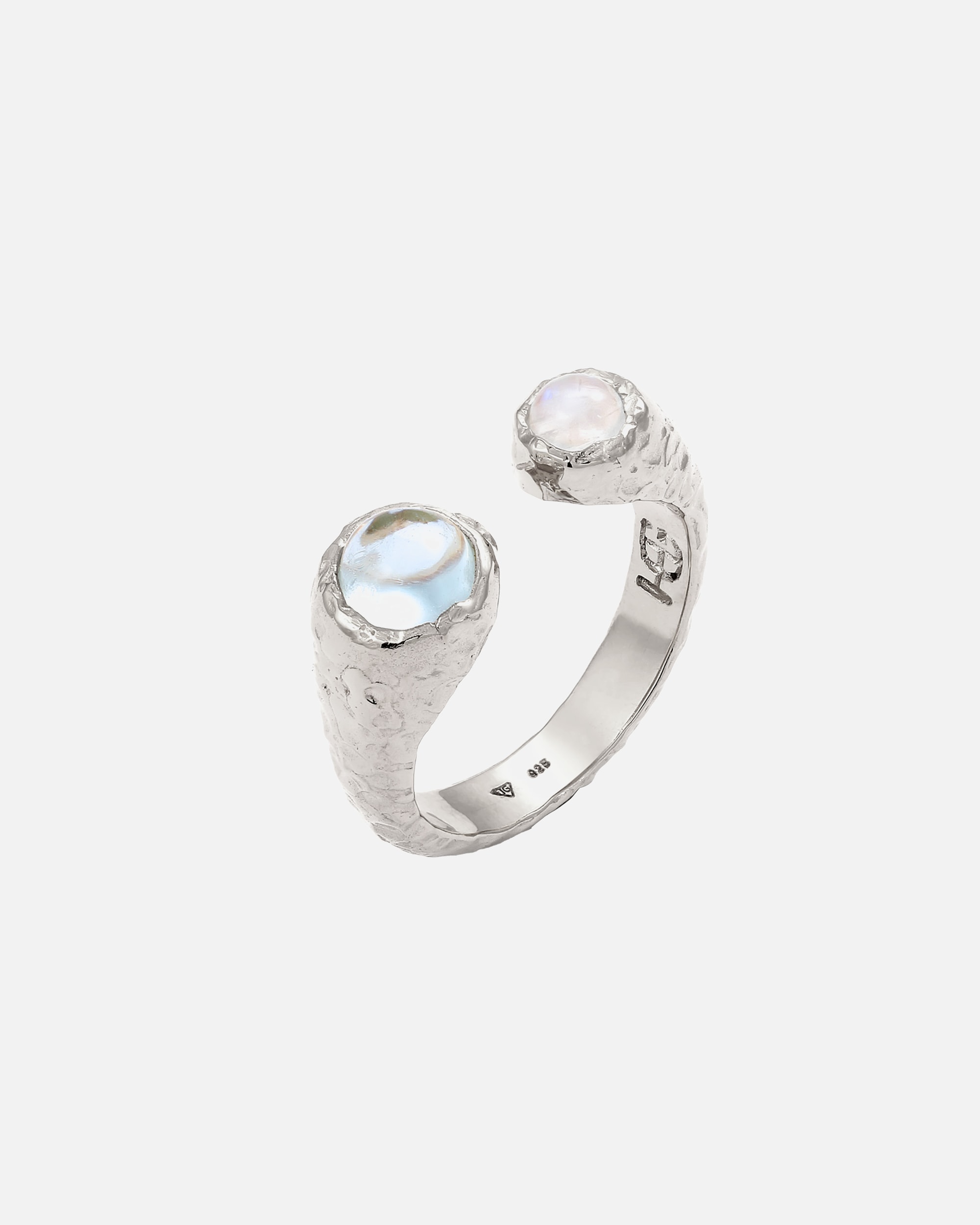 Ring für Weiblich Haze & Glory Default Brand Line Aquamarin Mondstein 925 Sterling Silber 56
