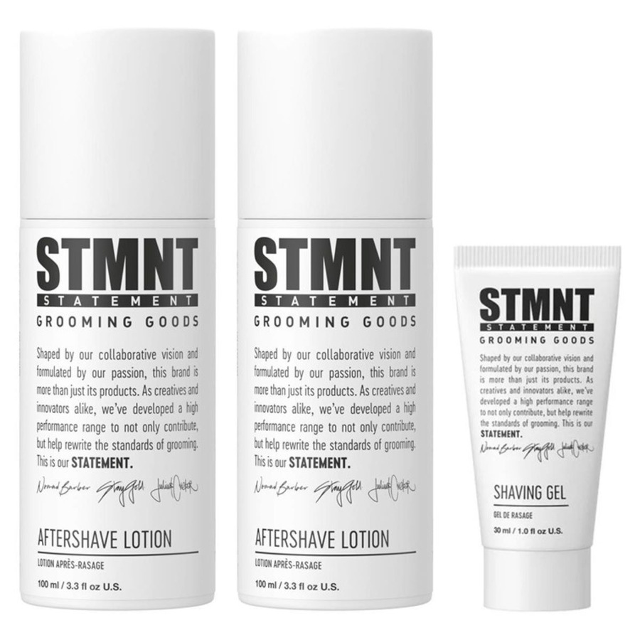 STMNT Grooming Goods Aftershave Lotion 2er Set + Mini Shaving Gel