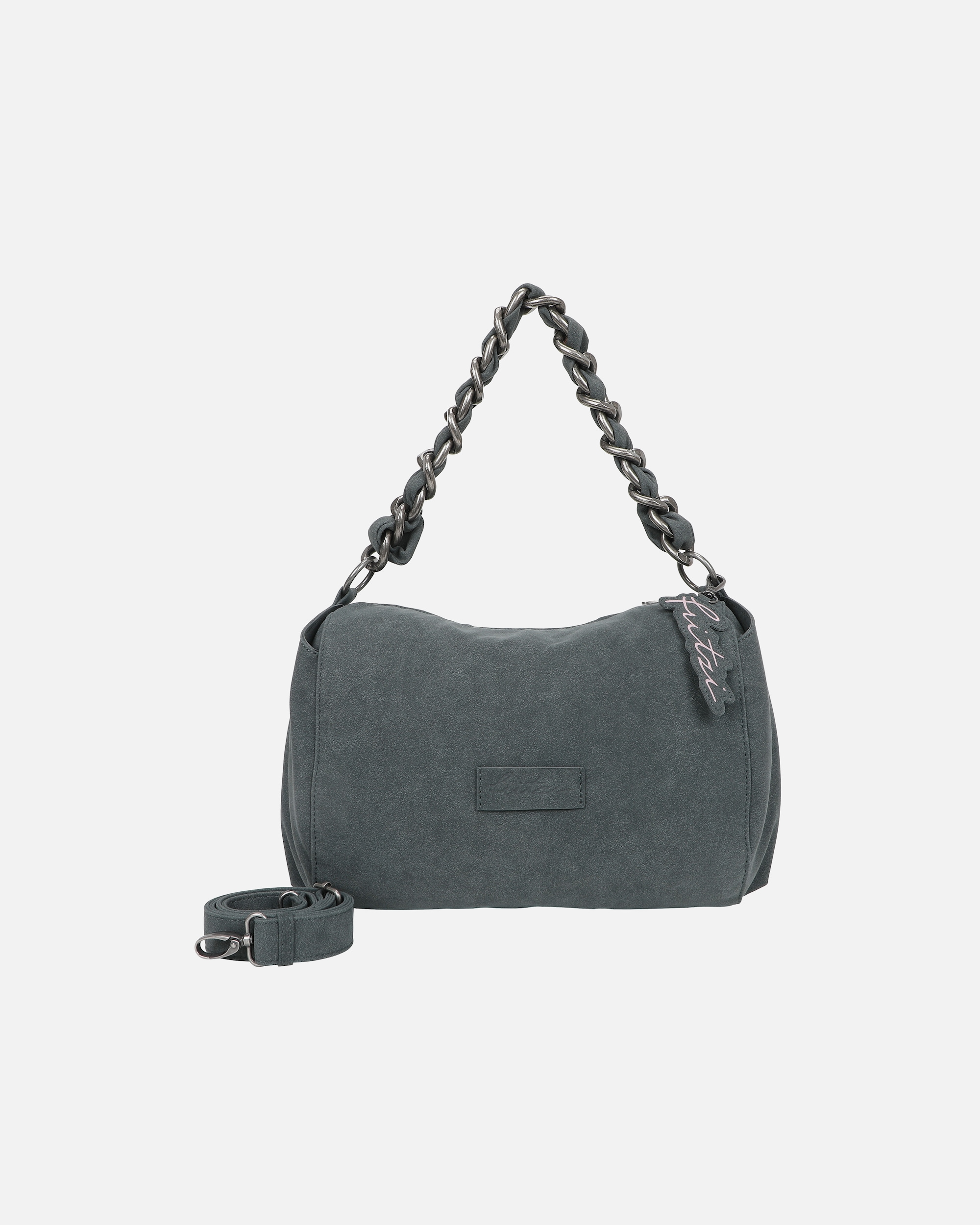 Umhängetasche für Weiblich Fritzi aus Preußen Schultertasche Fritzi Janni mit markantem, großgliedrigen Ketten-Trageriemen blau