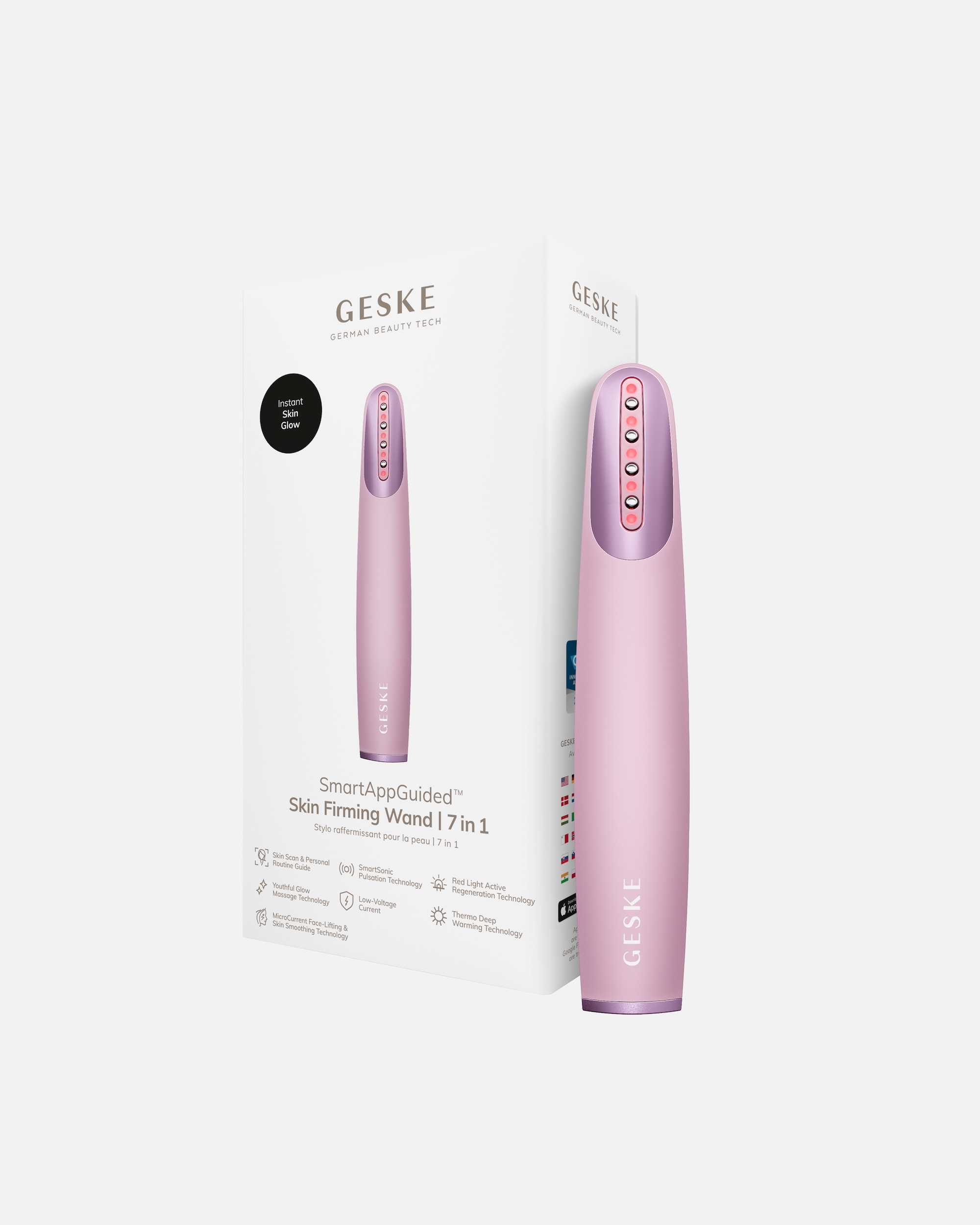 Multifunktionsgerät für Unisex GESKE GESKE Skin Firming Wand | 7 in 1 | Anti-Aging | Mikrostrom Facelift Pink