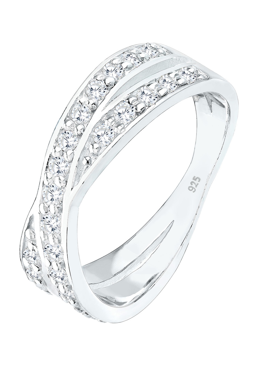 Elli X Wickelring Zirkonia 925 Silber 54 Damen
