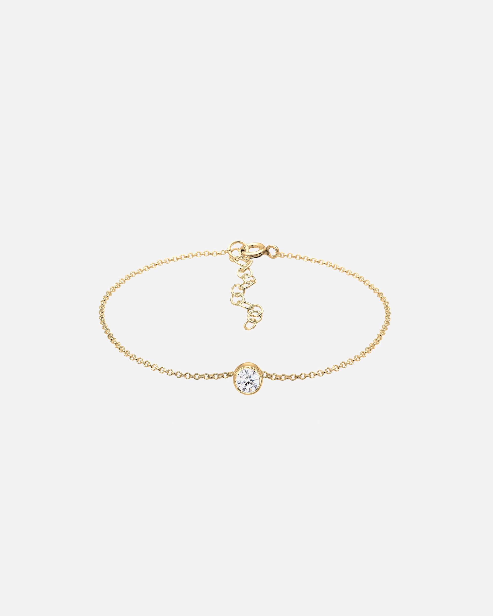 Armband für Weiblich Elli Solitär Erbskette Kristalle 925 Silber goldfarben