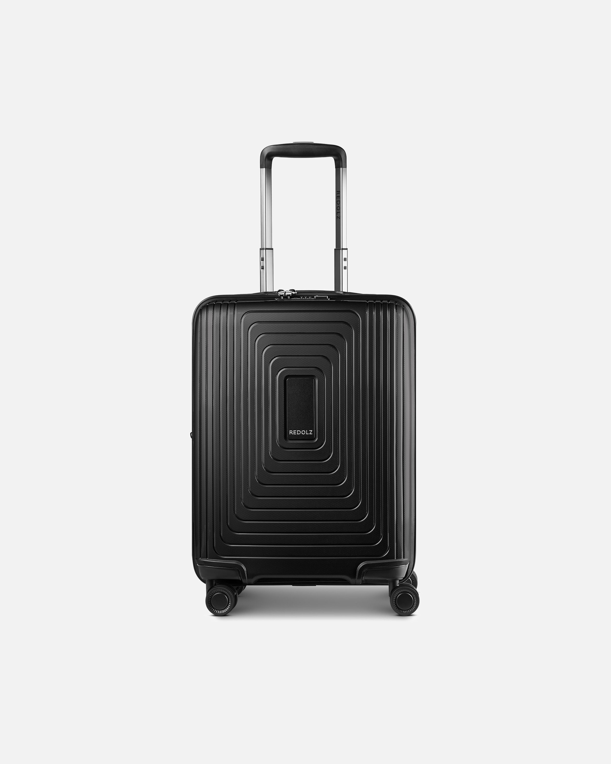 Handgepäckkoffer für Männlich Redolz Essentials 14 4 Rollen Kabinentrolley 55 cm mit Dehnfalte black metallic