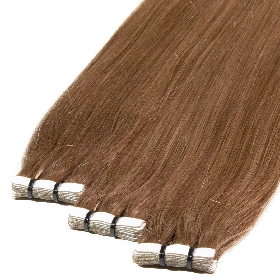 hair2heart Tape Extensions Premium Echthaar #8/1 hellblond asch 50cm Braun Damen