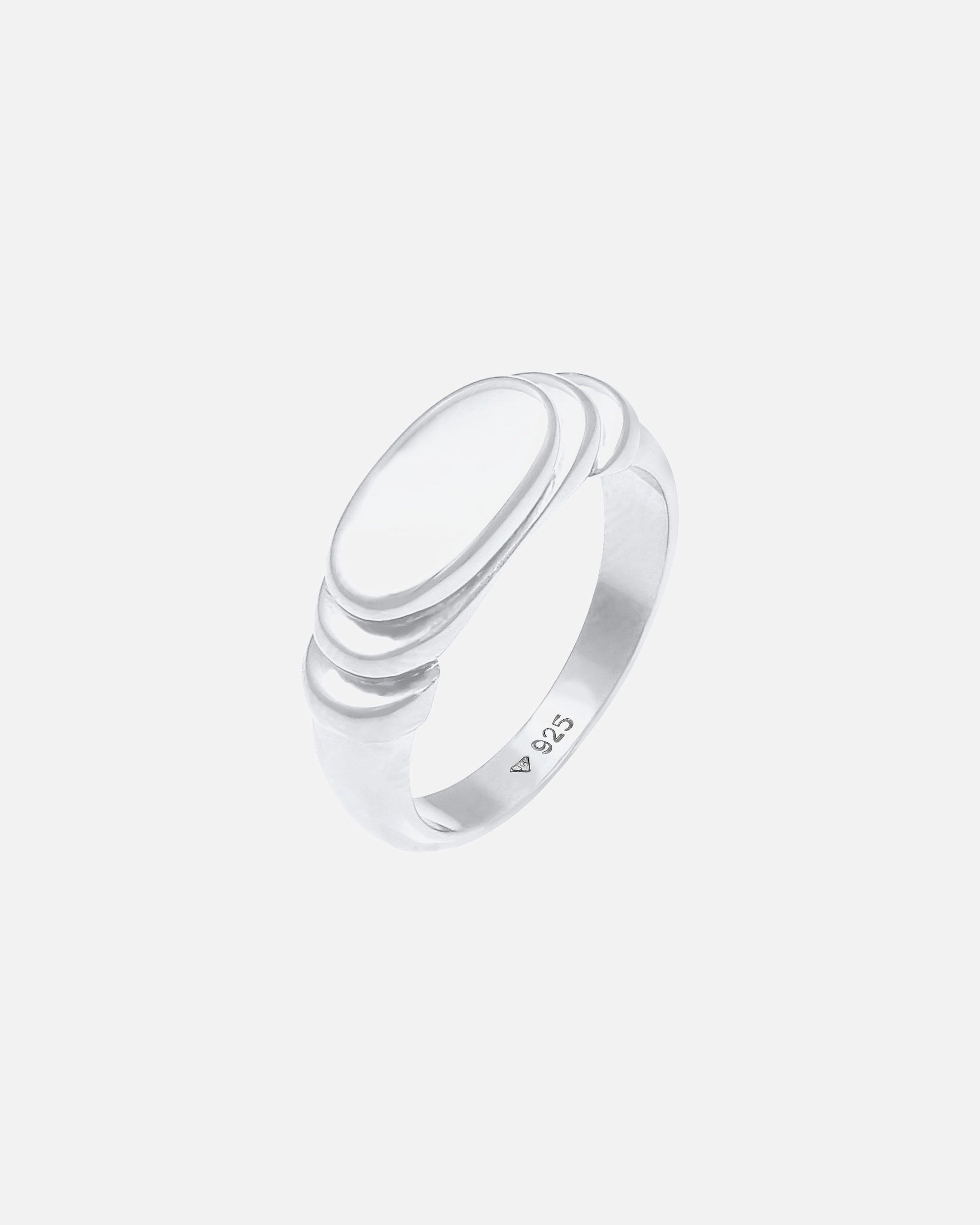 Ring für Weiblich Elli Siegelring Poliert Oval Abgestuft 925 Silber 56