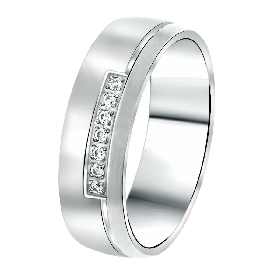 Lucardi Ringe 'Maldives' Stahl - silbern 55mm Herren