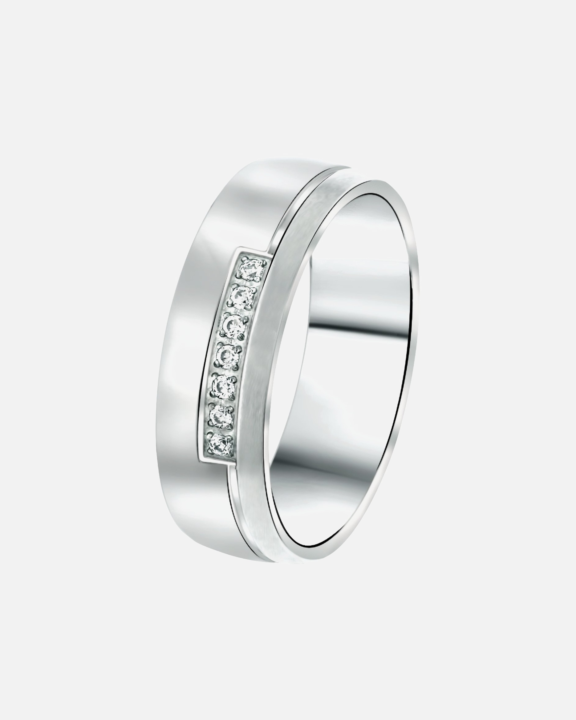 Ring für Männlich Lucardi Ringe 'Maldives' Stahl - silbern 58mm