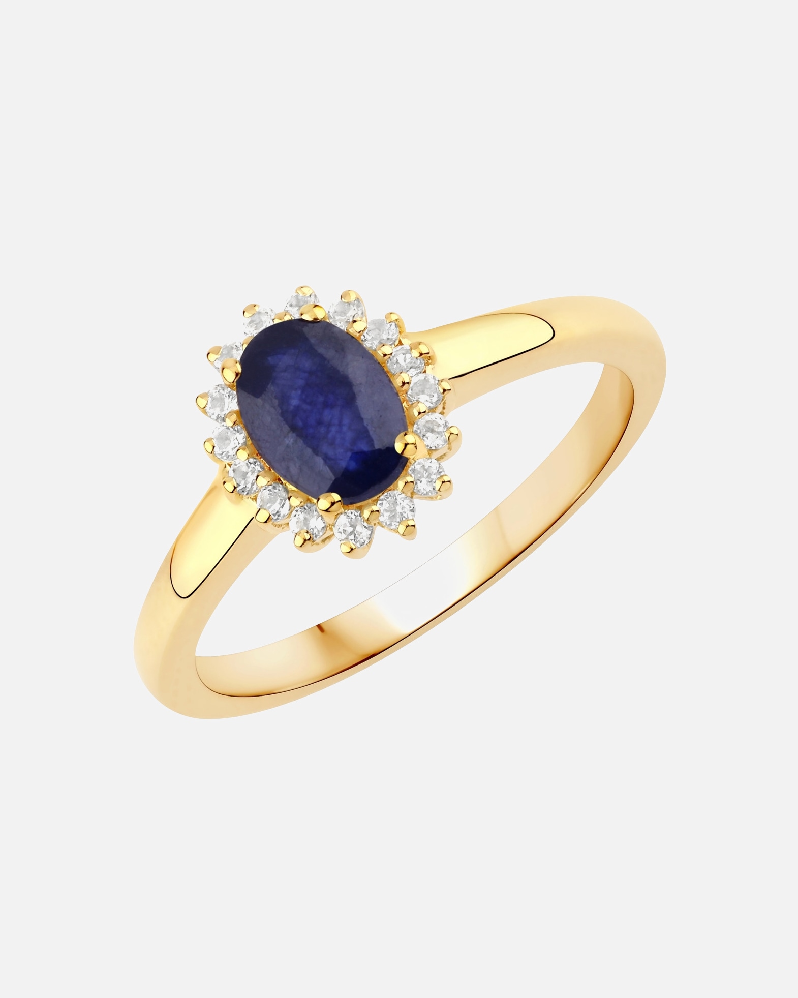 Ring für Weiblich Rafaela Donata Ring Sterling Silber Saphir (glasgefüllt) in Gelbgold 58