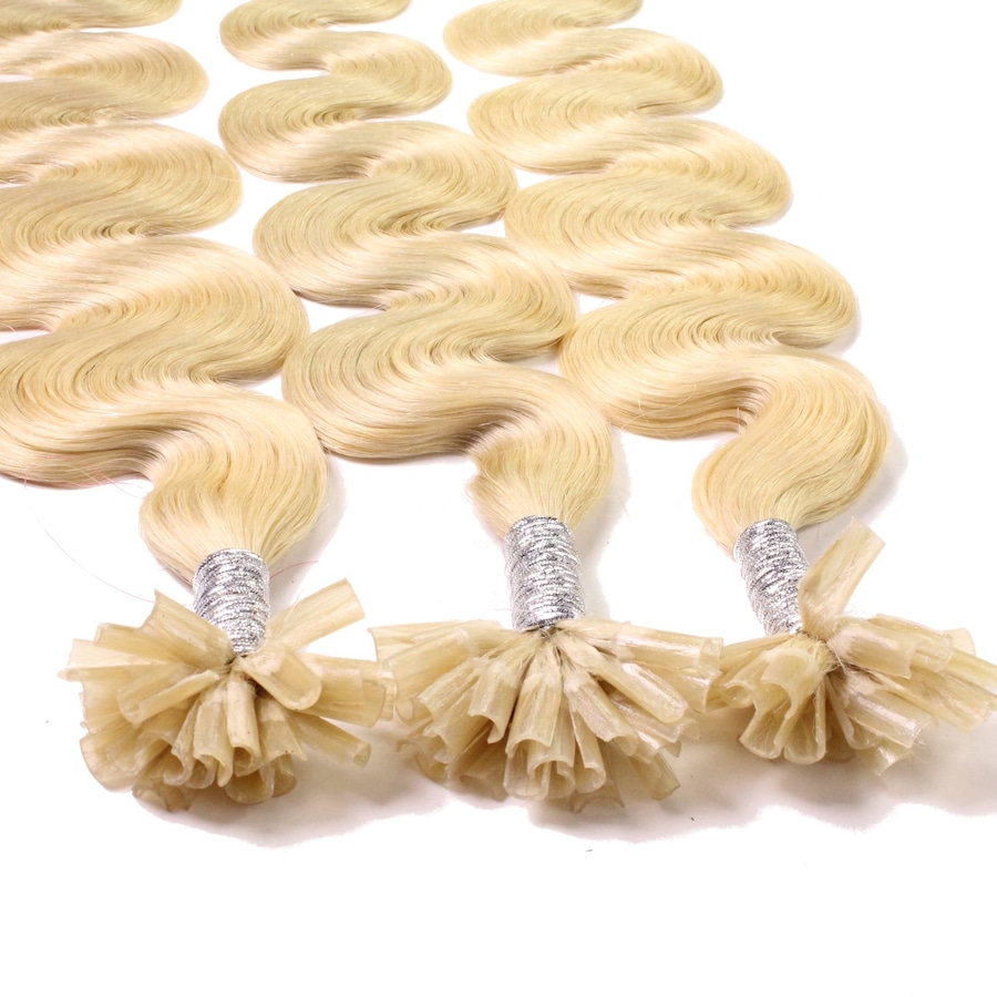 hair2heart Bonding Extensions Echthaar #9/0 Lichtblond 0.5g 50cm Nude Damen