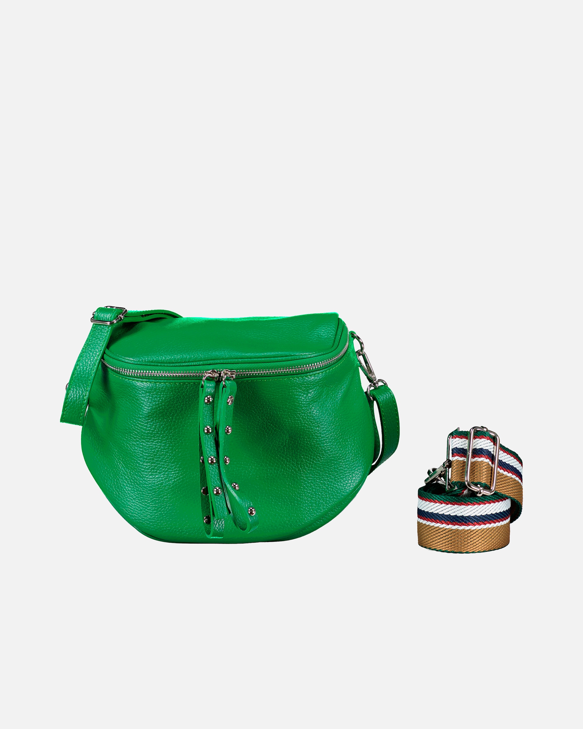 Bauchtasche für Weiblich Hausfelder Manufaktur Gürteltasche Silberbeschlag Grün