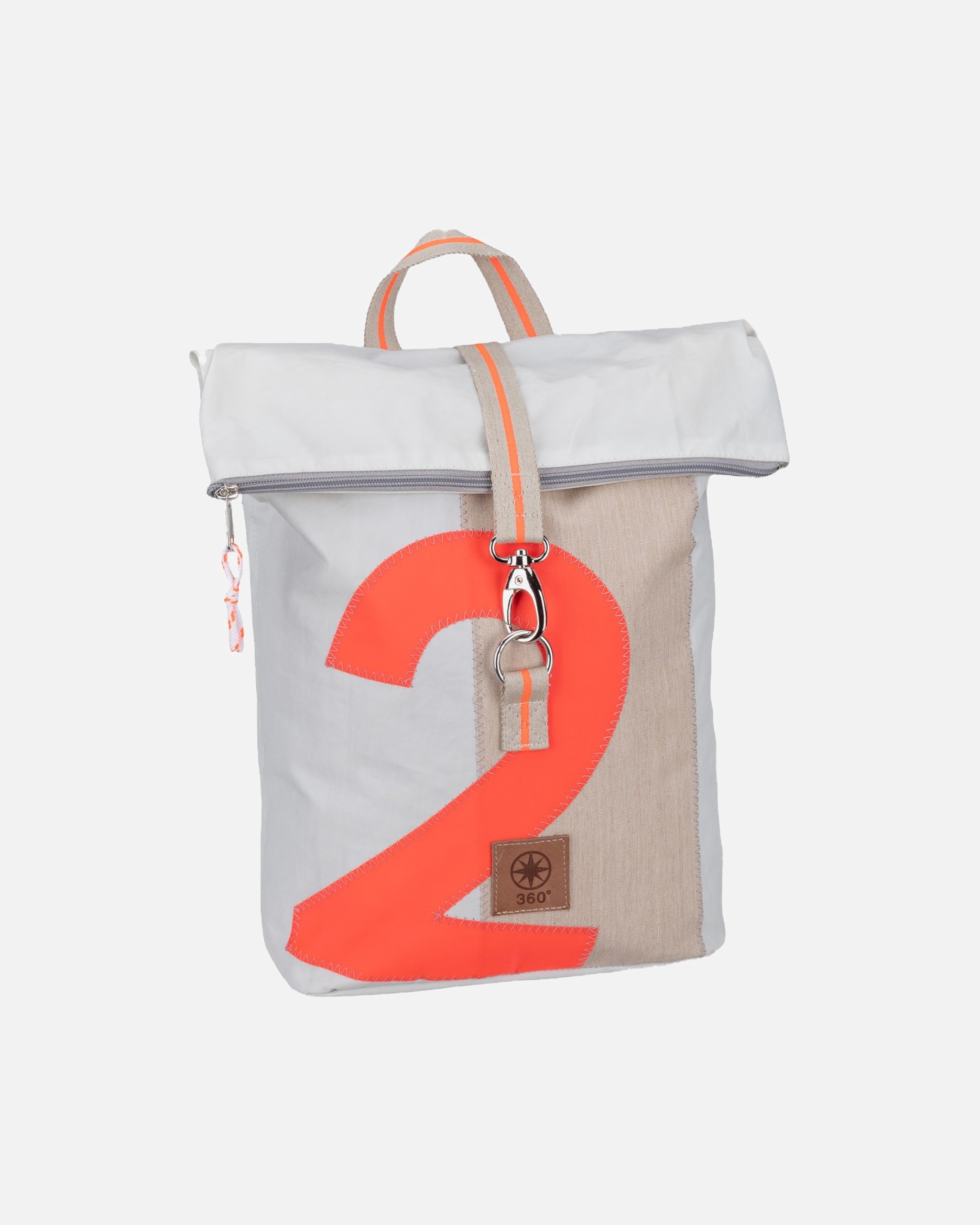 Rucksack für Unisex 360Grad Rucksack Möwe Weiss/Sand/Zahl Orange