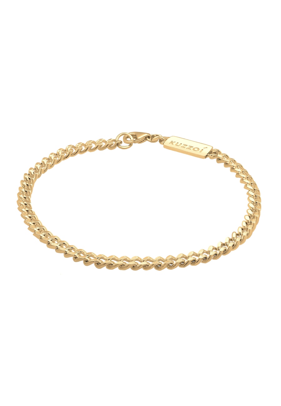 KUZZOI Herren Panzerkette Massiv Basic Piece 925 Silber 19