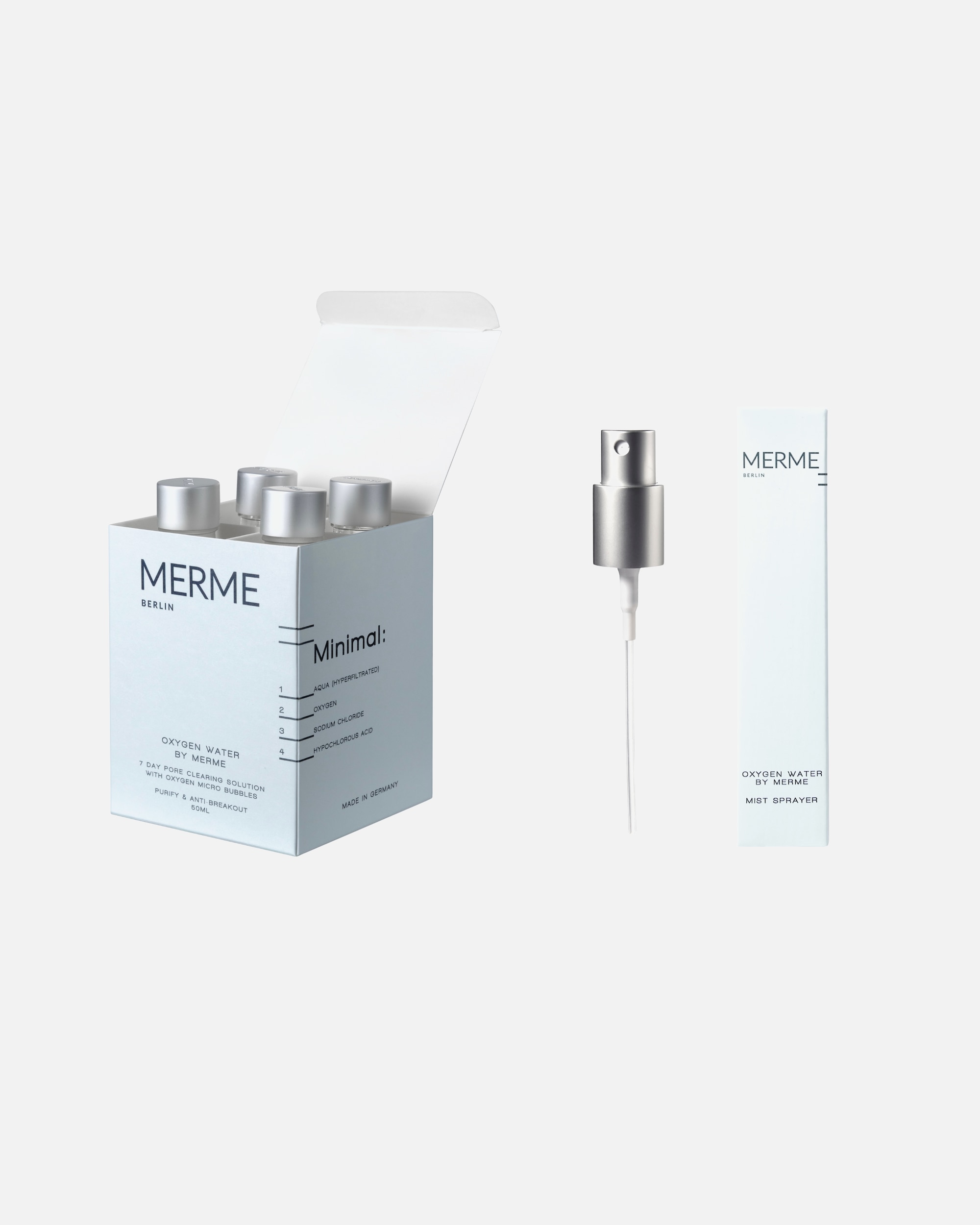 Gesichtstoner für Unisex MERME Berlin Oxygen Water 4 Weeks + Spray Mister 200 ml