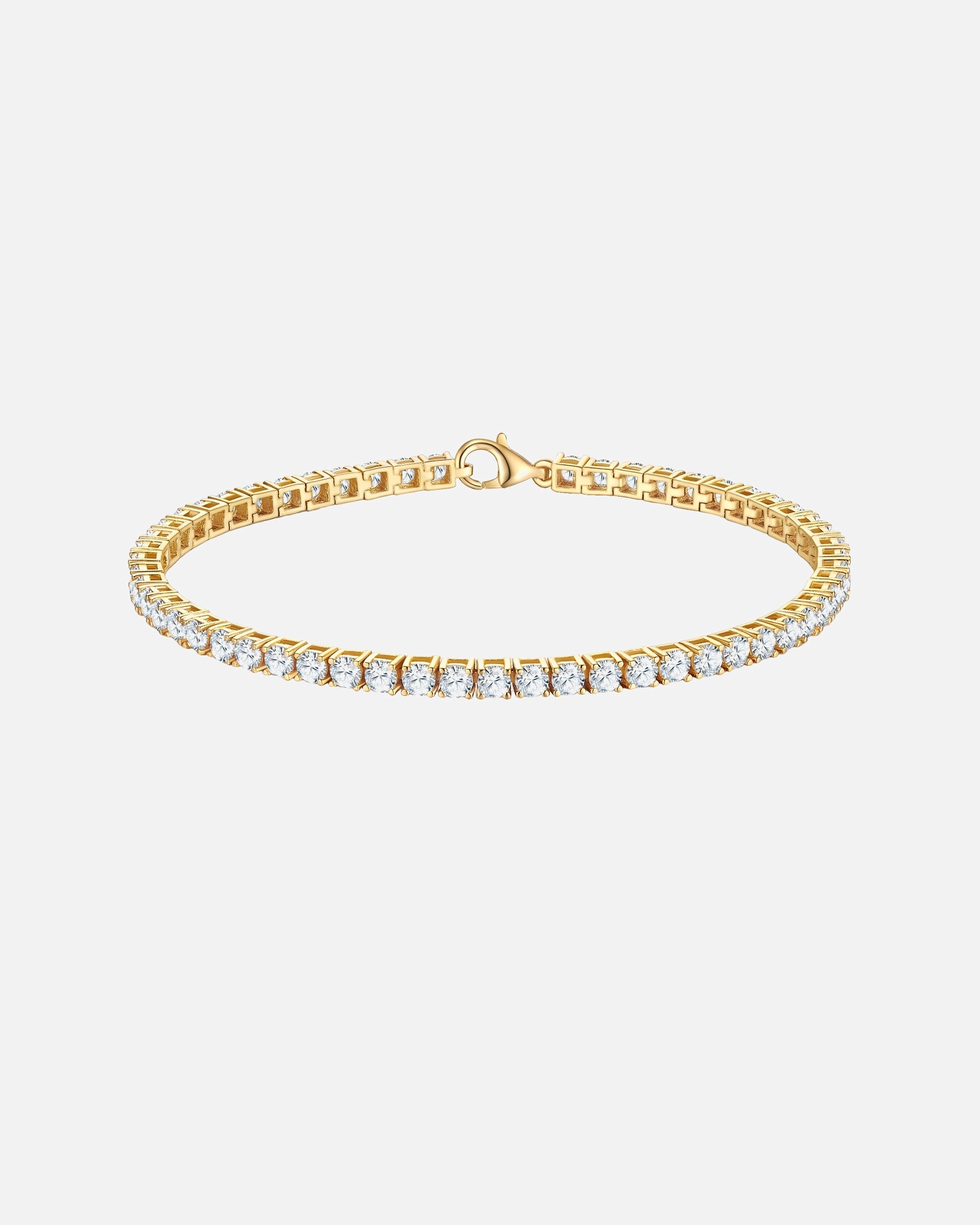 Armband für Weiblich Trilani Armband aus Sterling Silber in gelbgold mit Zirkonia 21 cm