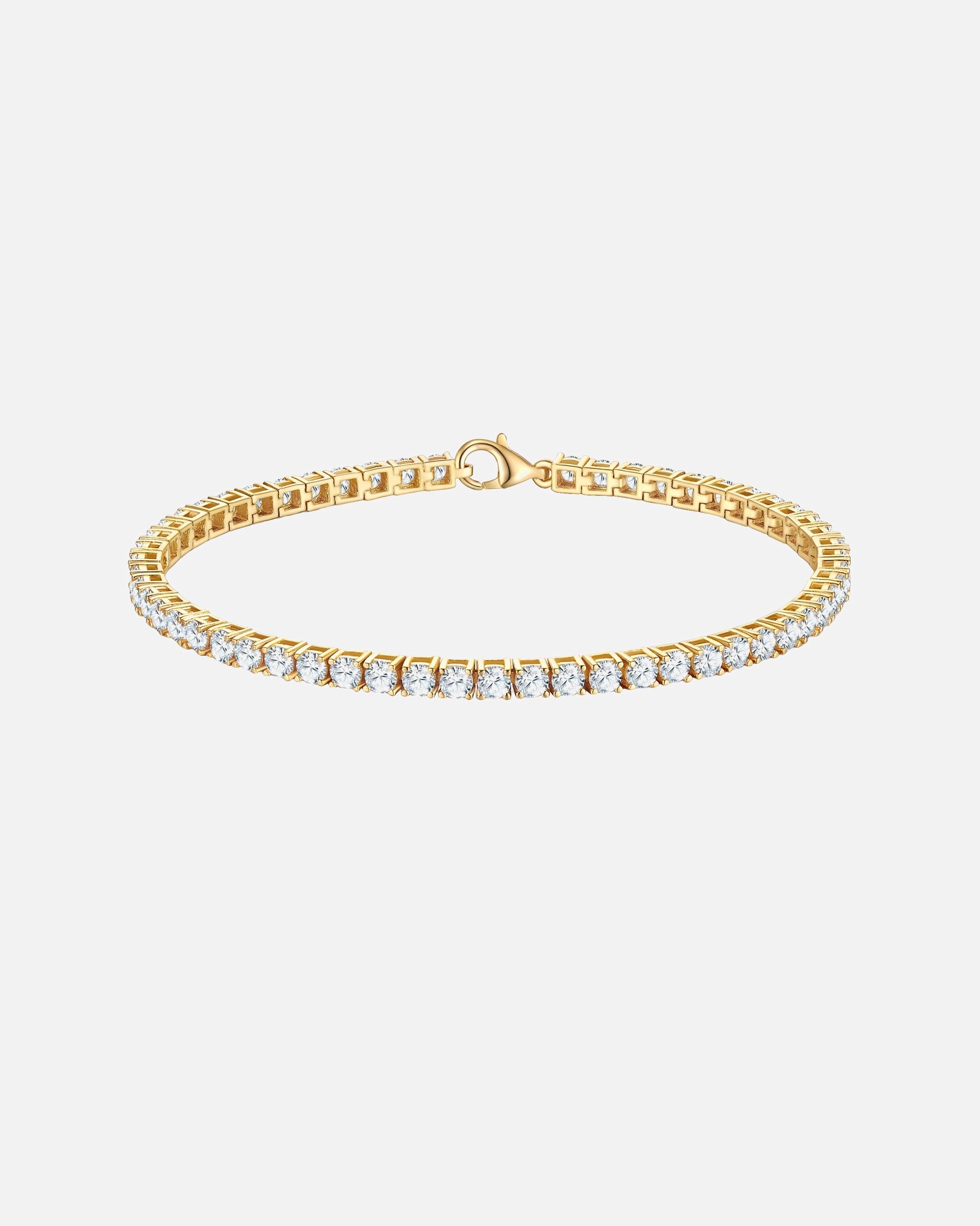 Armband für Weiblich Trilani Armband aus Sterling Silber in gelbgold mit Zirkonia 19 cm