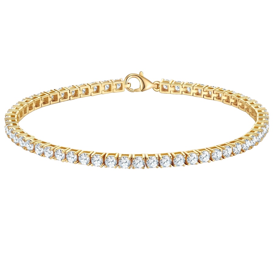 Trilani Armband aus Sterling Silber in gelbgold mit Zirkonia 17 cm Damen