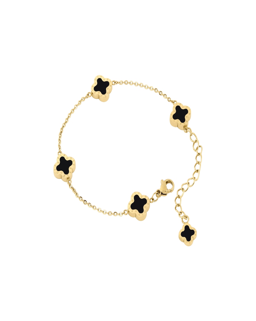 Lenoites Armband 'Four-leaf Clover Mini' gold black Damen