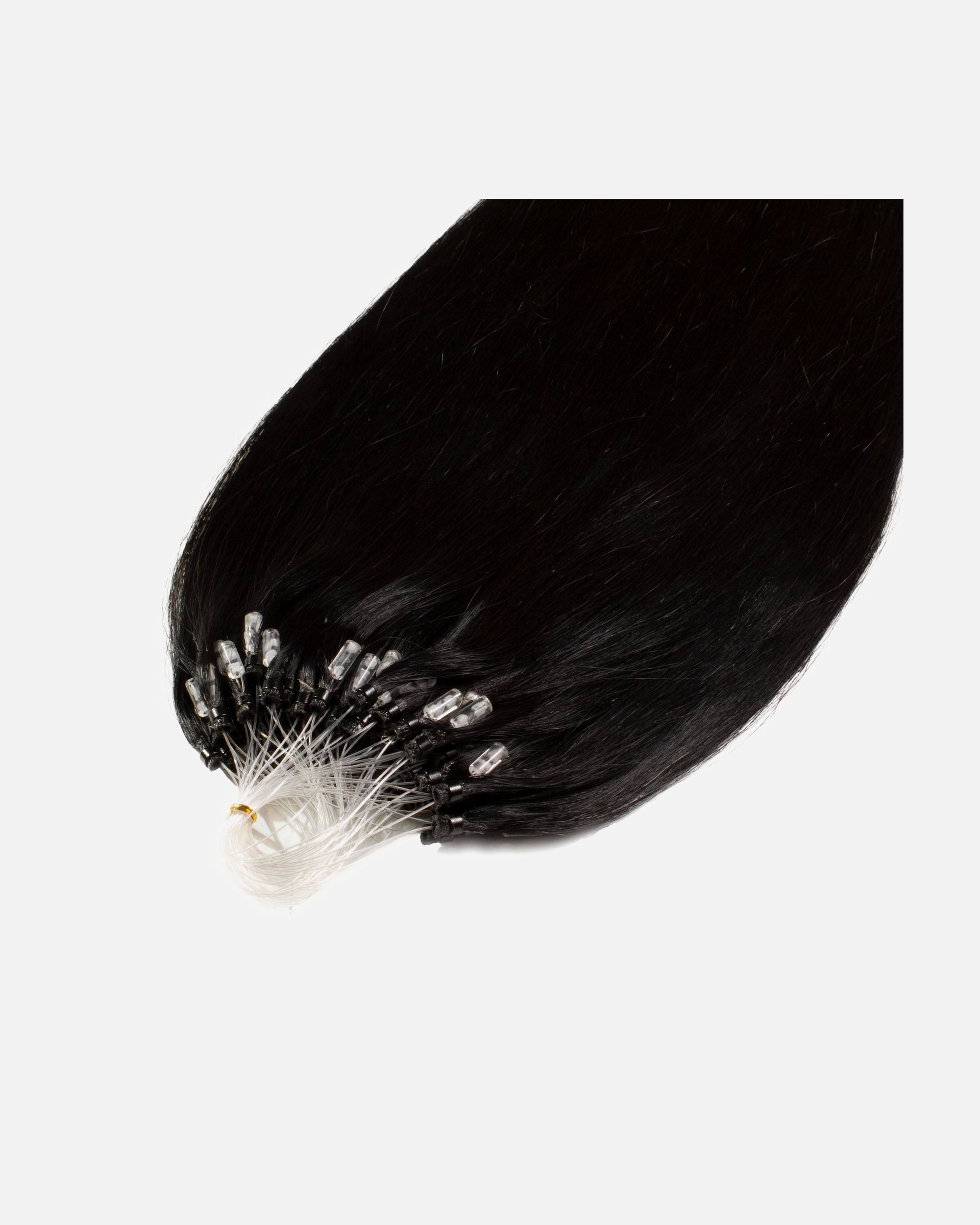 Extensions für Weiblich hair2heart Microring Extensions Premium Echthaar #2/0 Schwarz 1g 60cm