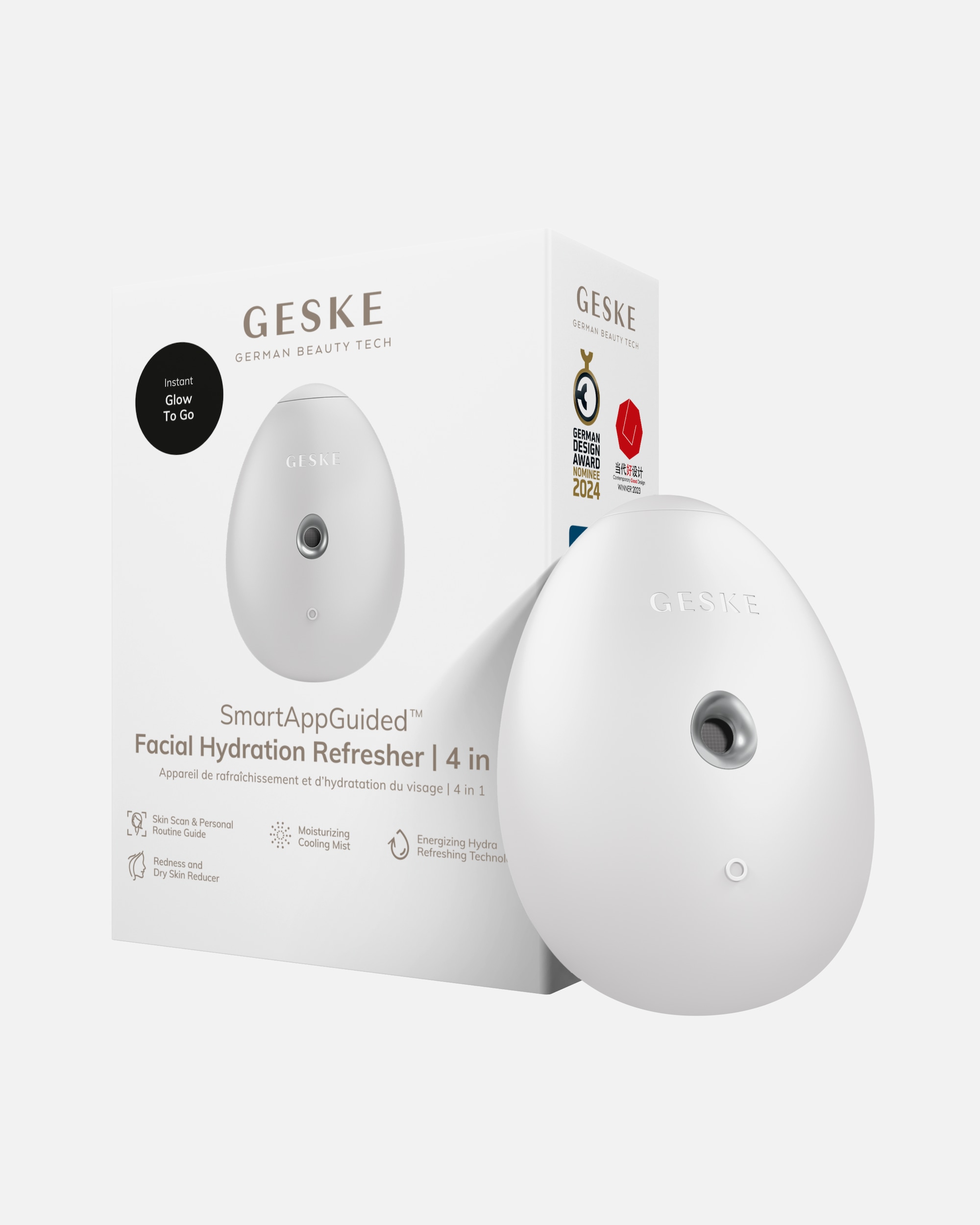 Multifunktionsgerät für Unisex GESKE SmartAppGuided™ Facial Hydration Refresher | 4 in 1 White