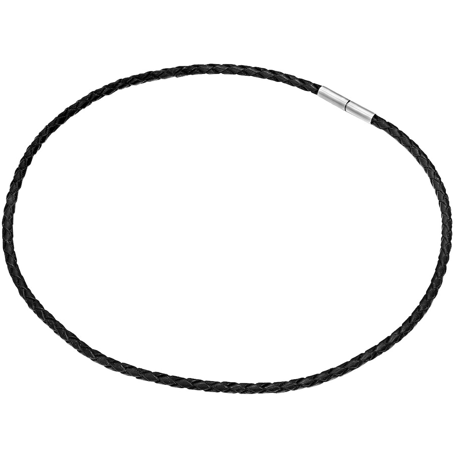 Rafaela Donata Leder-Kette Echtleder in Schwarz 45 cm Damen