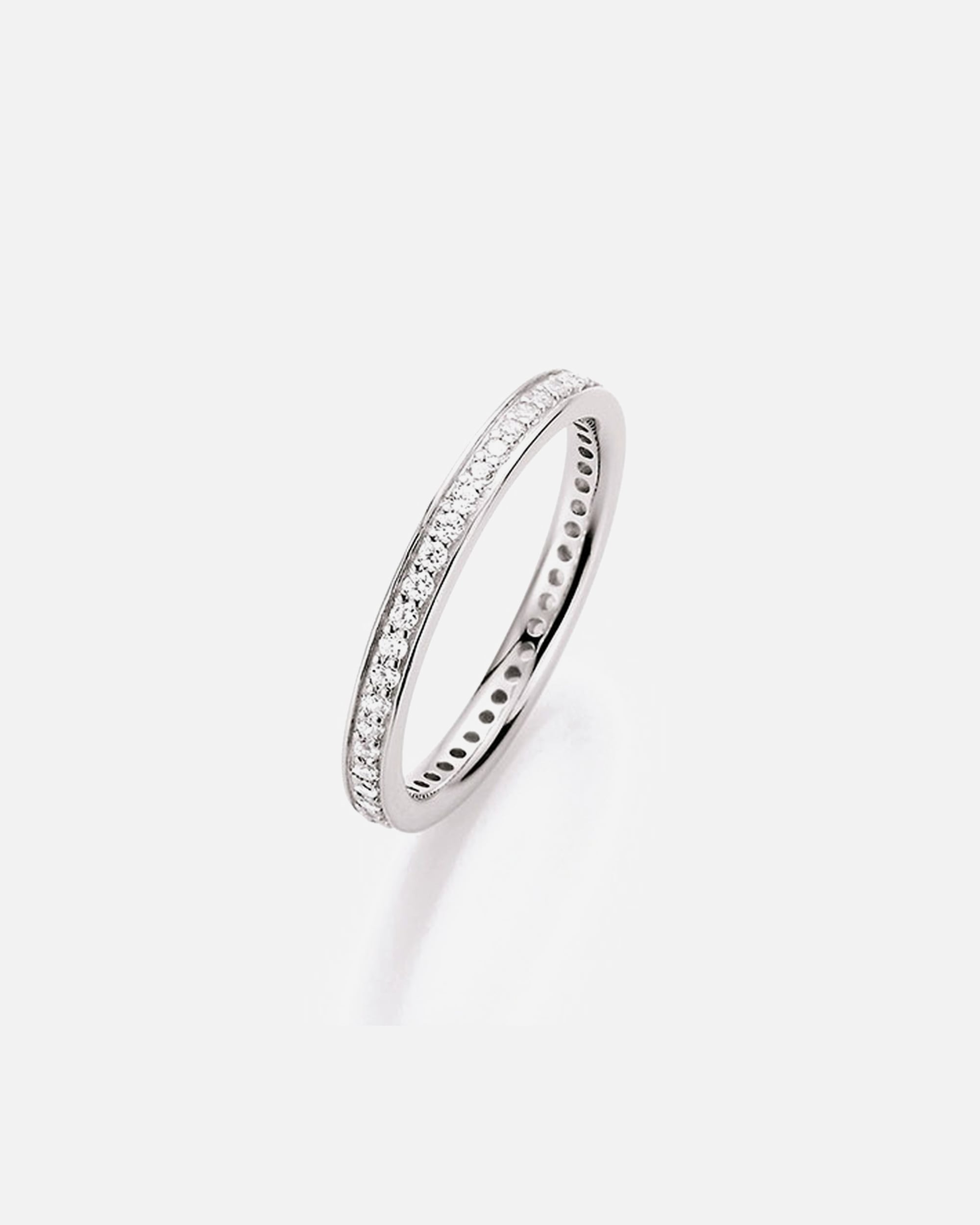 Ring für Weiblich Smart Jewel Ring filigran, Zirkonia Steine mit Brilliantschliff, Silber 925 60
