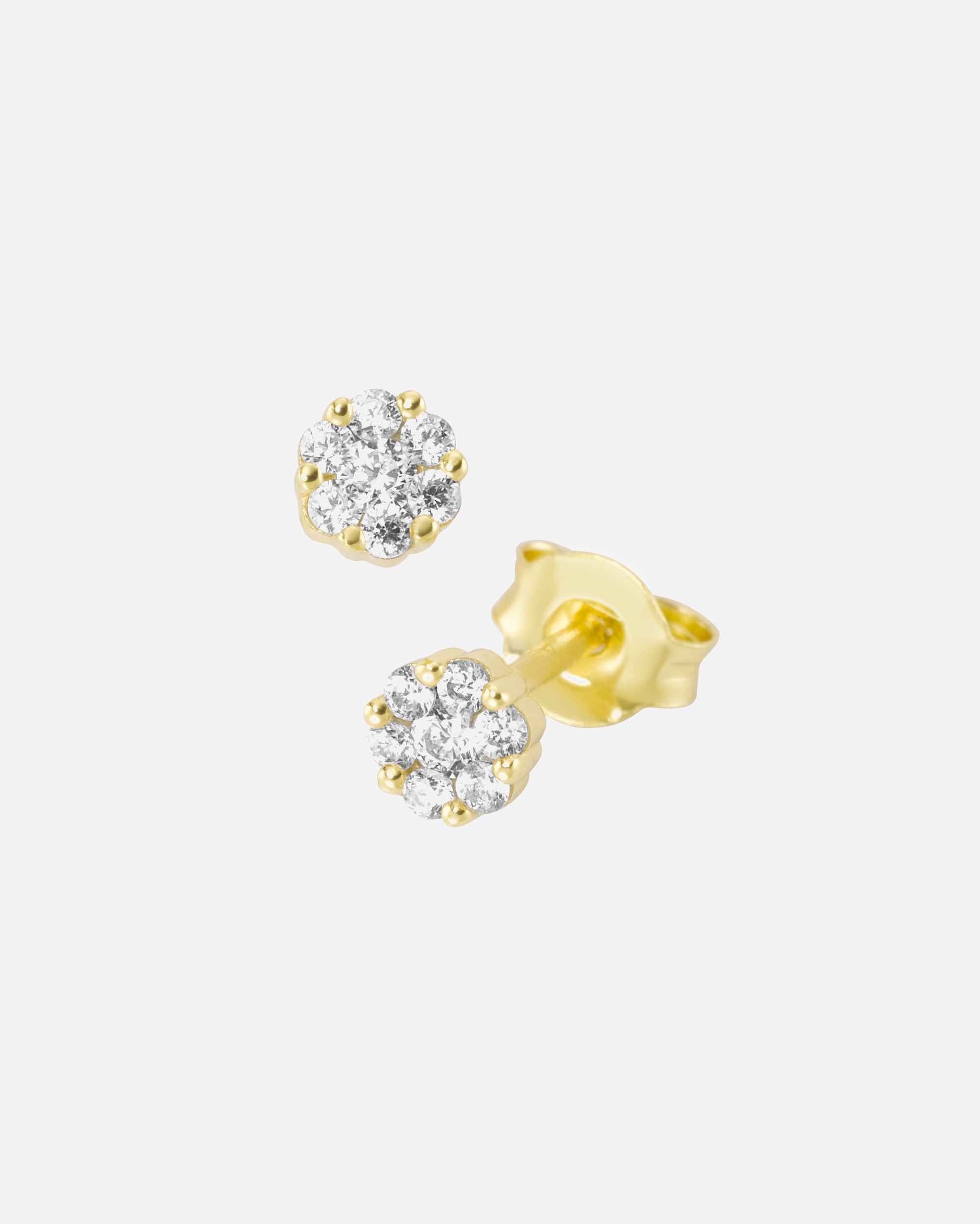 Ohrringe für Weiblich Smart Jewel Ohrstecker Blüte, Zirkonia Steine, Silber 925 Gold