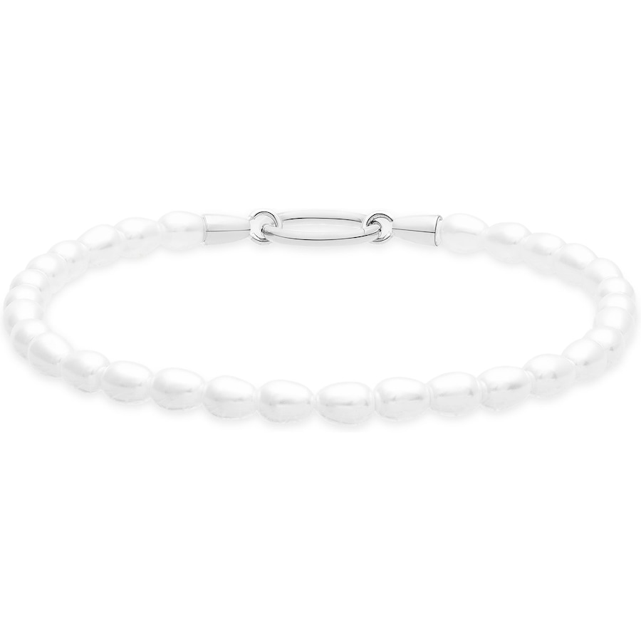 Tamaris Armband Edelstahl, Perle silber Damen
