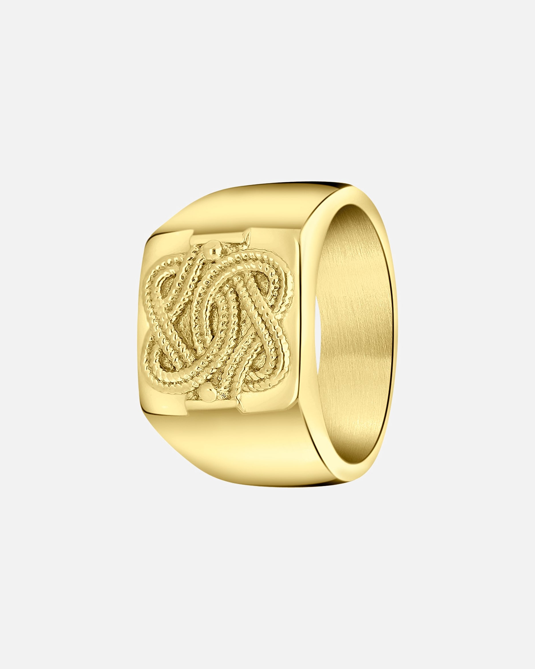 Ring für Männlich Lucardi Ringe Stahl - goldfarbig 60mm