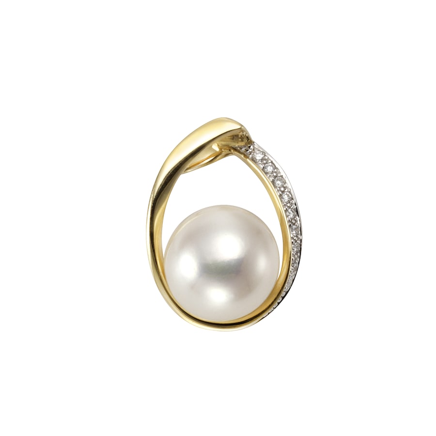 Orolino Anhänger 585/- Gold Süßwasserzuchtperle weiß 0,045ct 2,0cm Damen