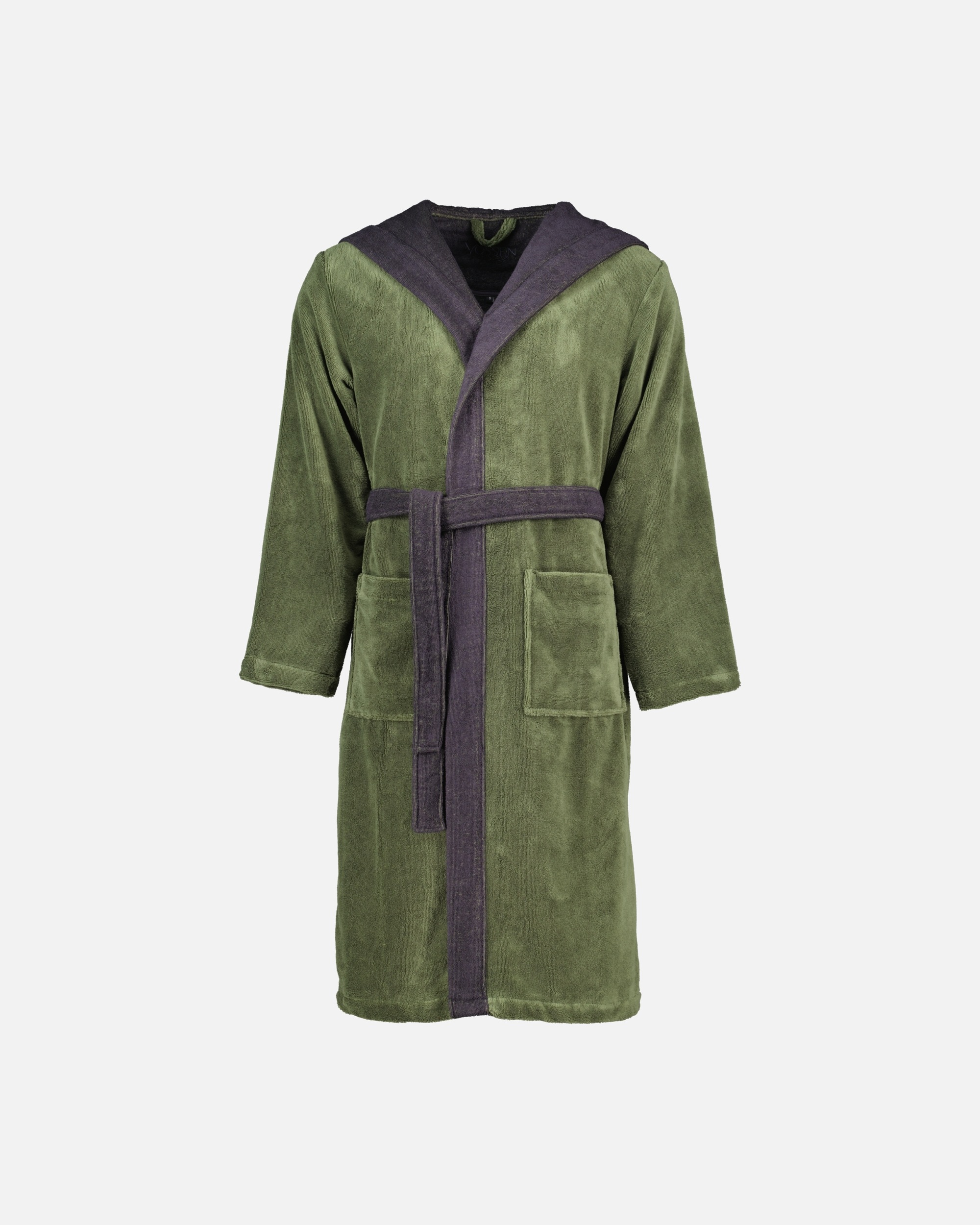 Bademantel für Unisex Vossen Vossen Bademäntel unisex Kapuze Poppy mud green/anthrazit - 0032 XXL