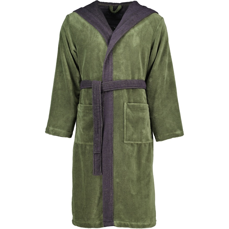 Vossen Bademäntel unisex Kapuze Poppy mud green/anthrazit - 0032 XXL