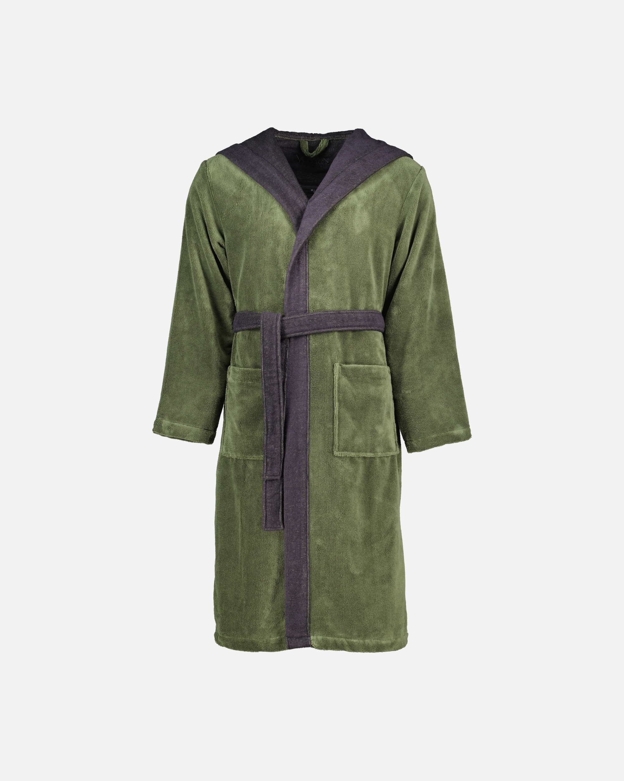 Bademantel für Unisex Vossen Vossen Bademäntel unisex Kapuze Poppy mud green/anthrazit - 0032 S