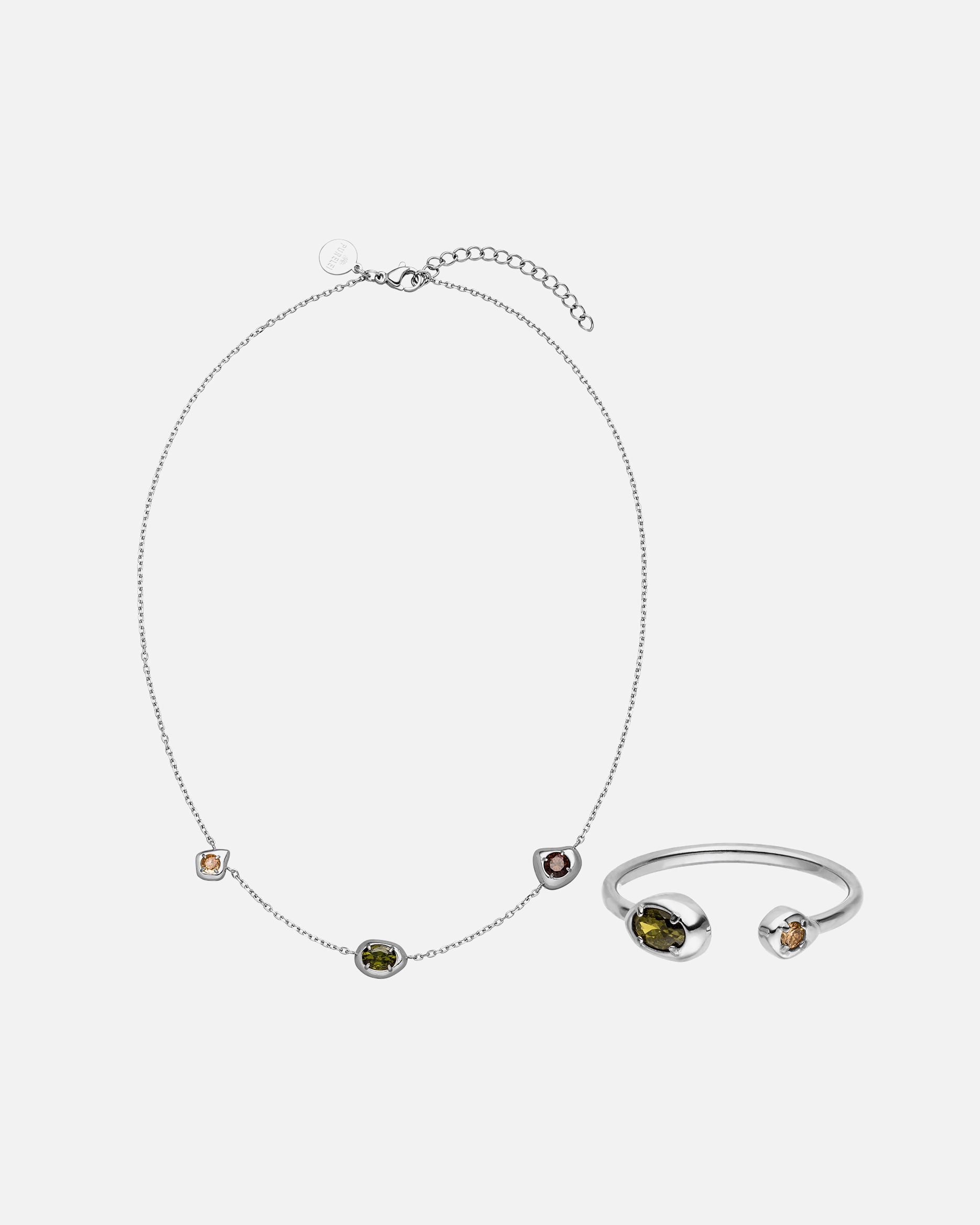 Schmuckset für Unisex Purelei Illume Schmuckset 100% Edelstahl Silber