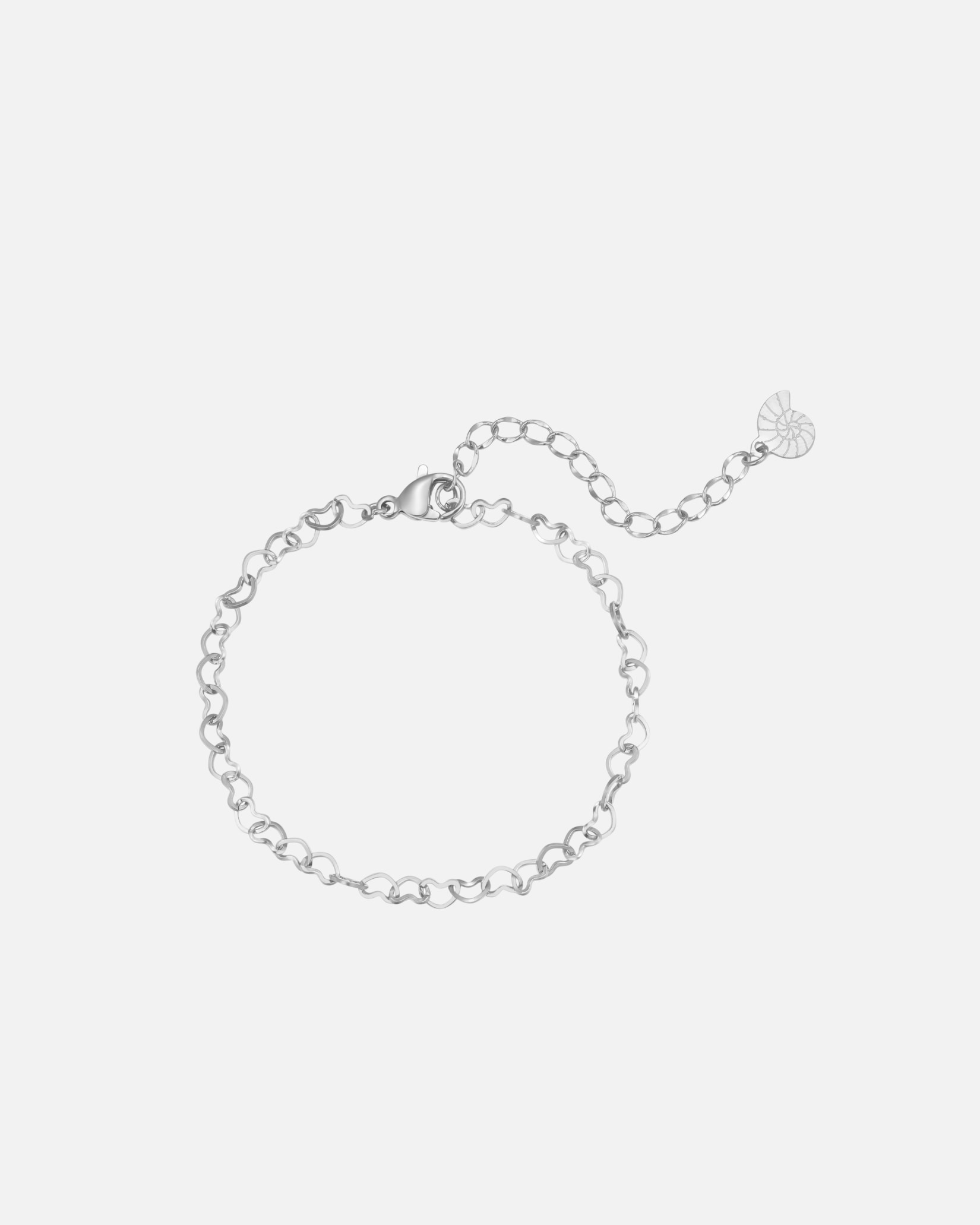 Armband für Weiblich Hey Happiness Default Brand Line Herzen Gliederarmband aus Edelstahl Silber
