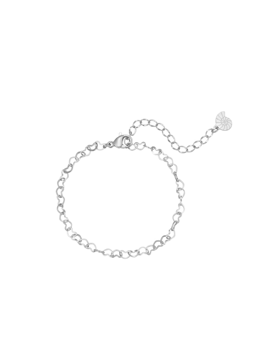 Hey Happiness Herzen Gliederarmband aus Edelstahl Silber Damen