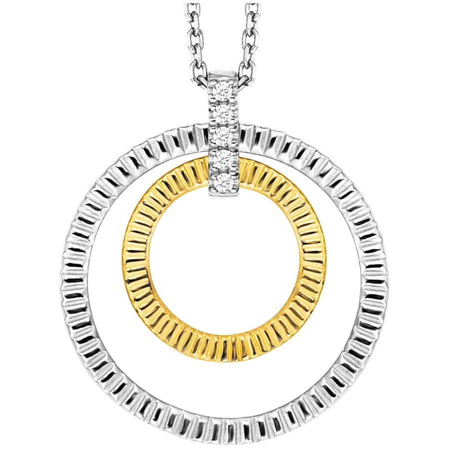 Julie Julsen Anhänger mit Kette 925/- Sterling Silber Zirkonia weiß 45cm Weiss Damen
