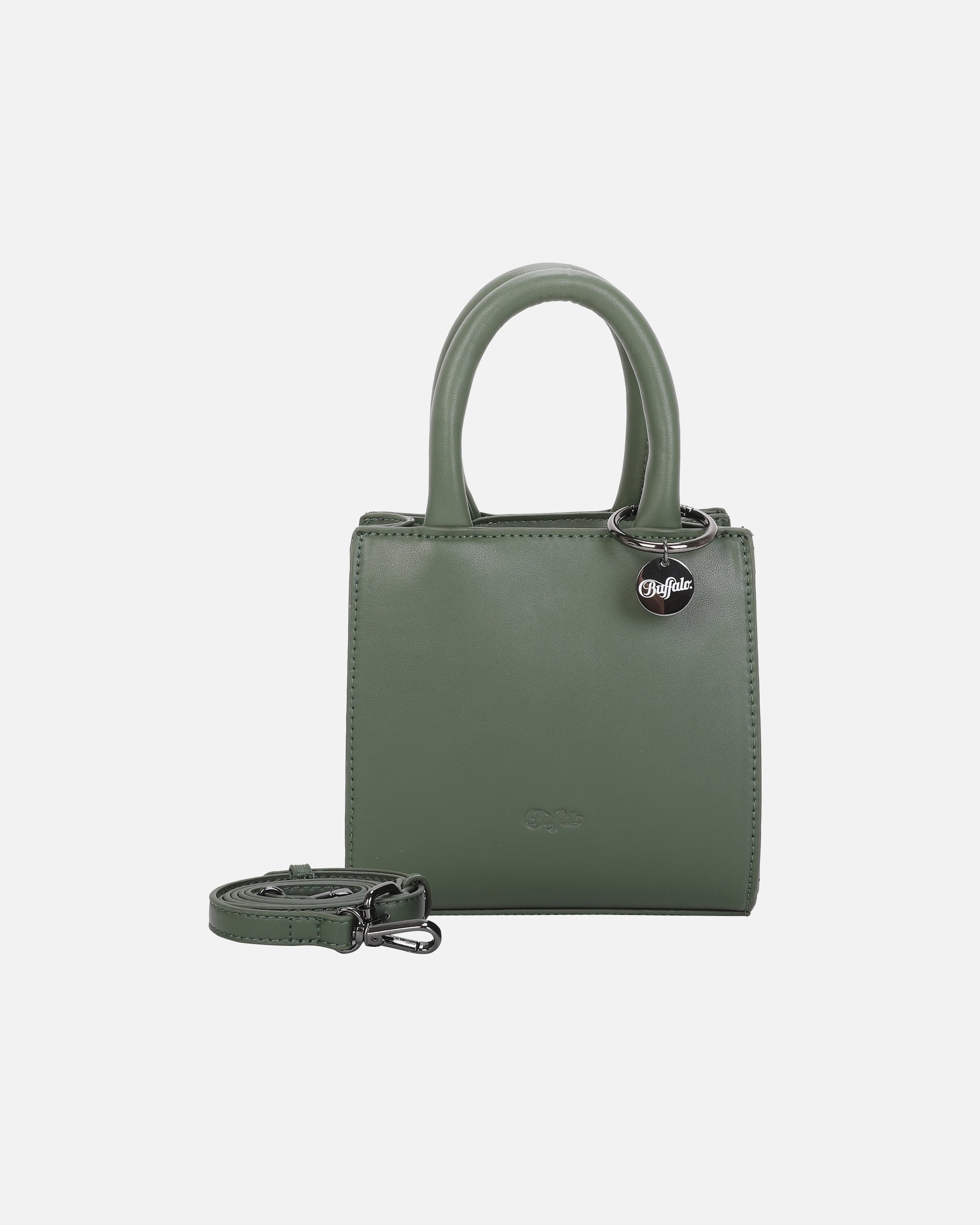 Handtasche für Weiblich Buffalo Henkeltasche Boxy mit abnehmbarem Schultergurt grün