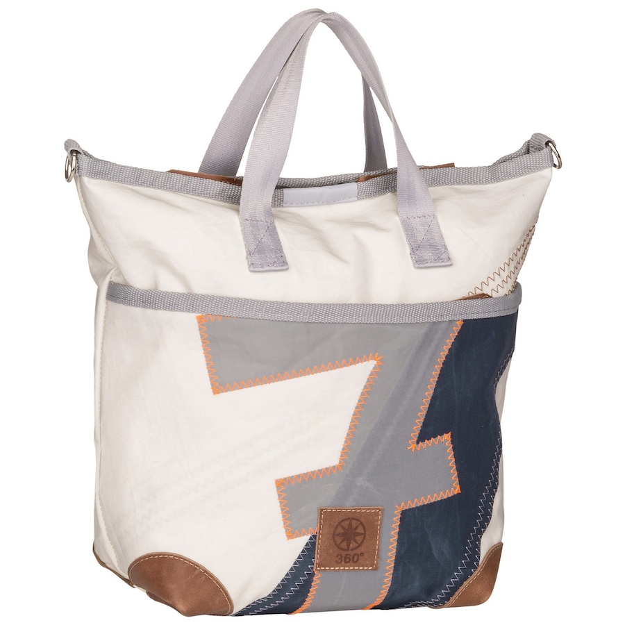 360Grad Handtasche Deern Mini Weiß/Blau mit hellgrauer Zahl Damen