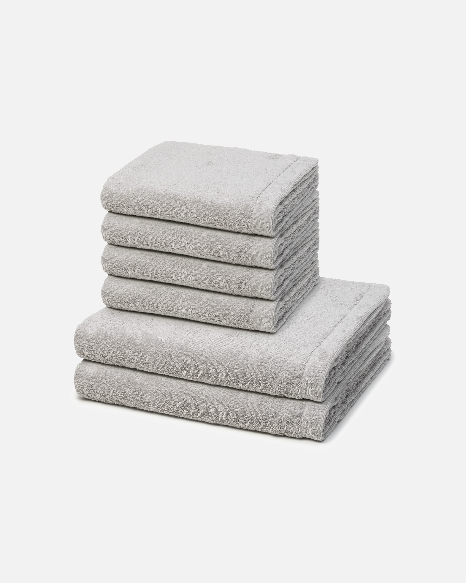 Handtuch für Unisex Cawö Handtuch-Set Lifestyle (6-teilig) Platin