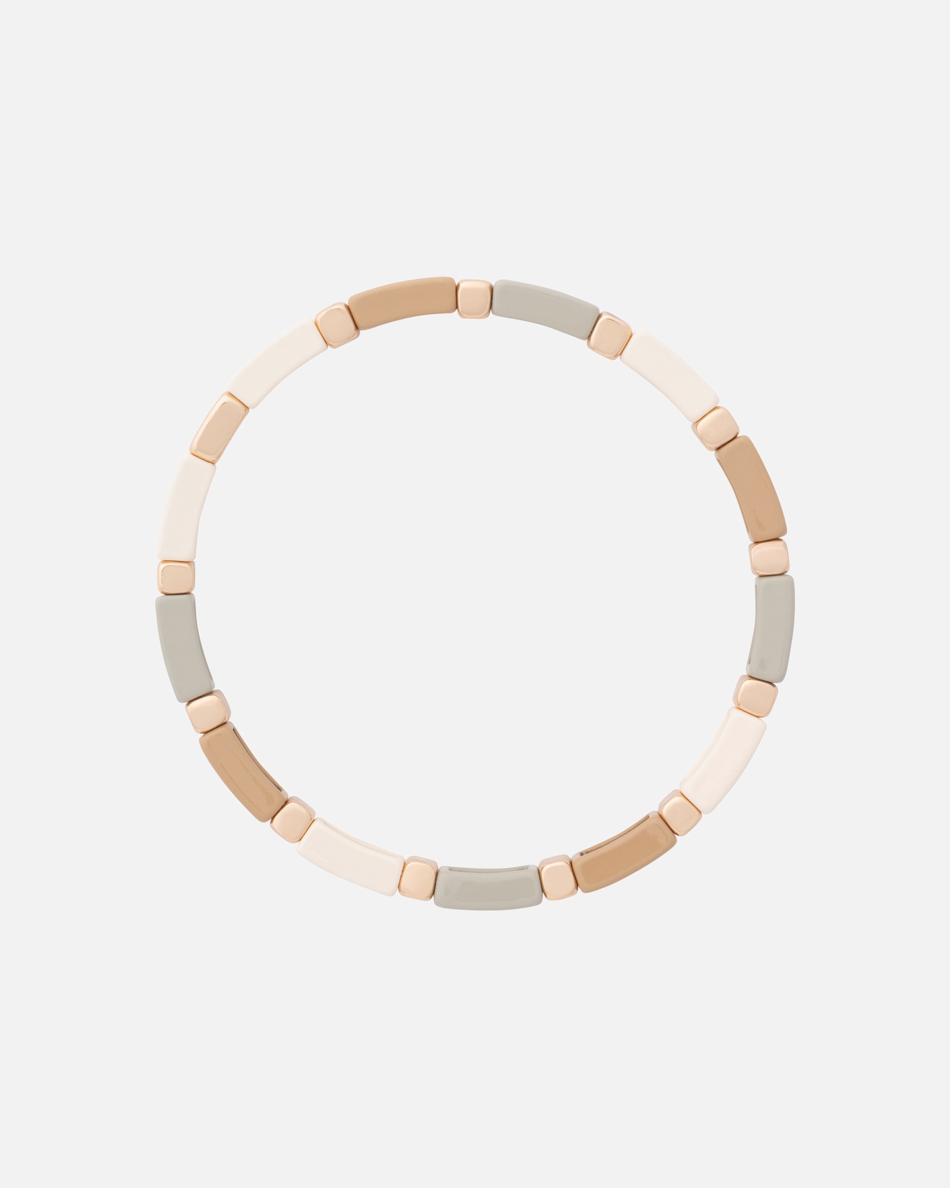 Armband für Weiblich A&C Oslo – Nordic Design Jewellery Default Brand Line Armband 'Enamel Tiles Crystal Line' beige