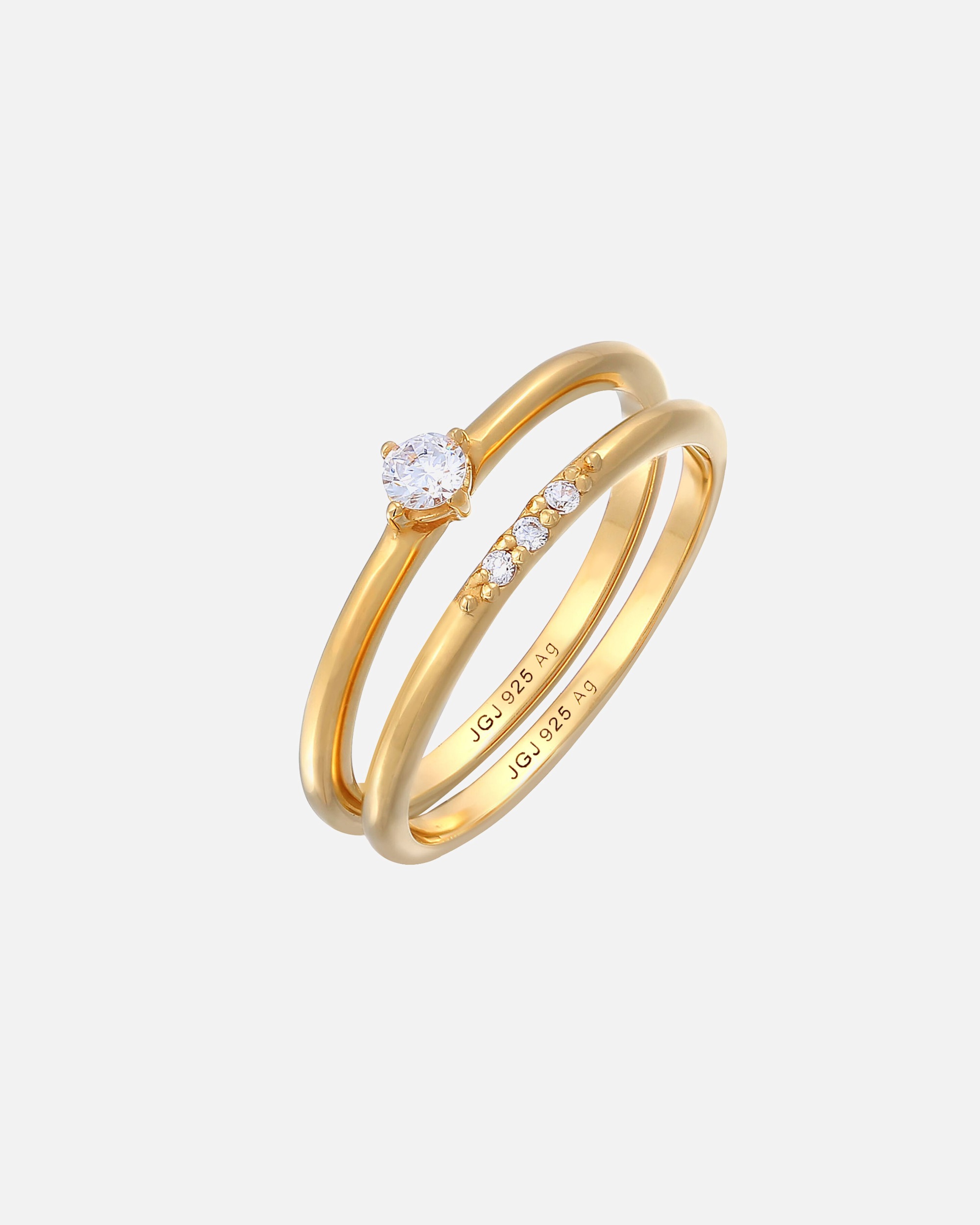 Ring für Weiblich Elli Zirkonia Solitär Trend Set 925 Silber 50