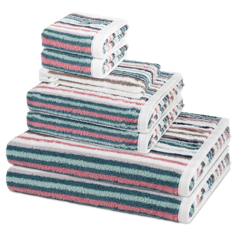 ROSS Handtuch-Set Vita (8-teilig) Dunkelgrün / blau Silber