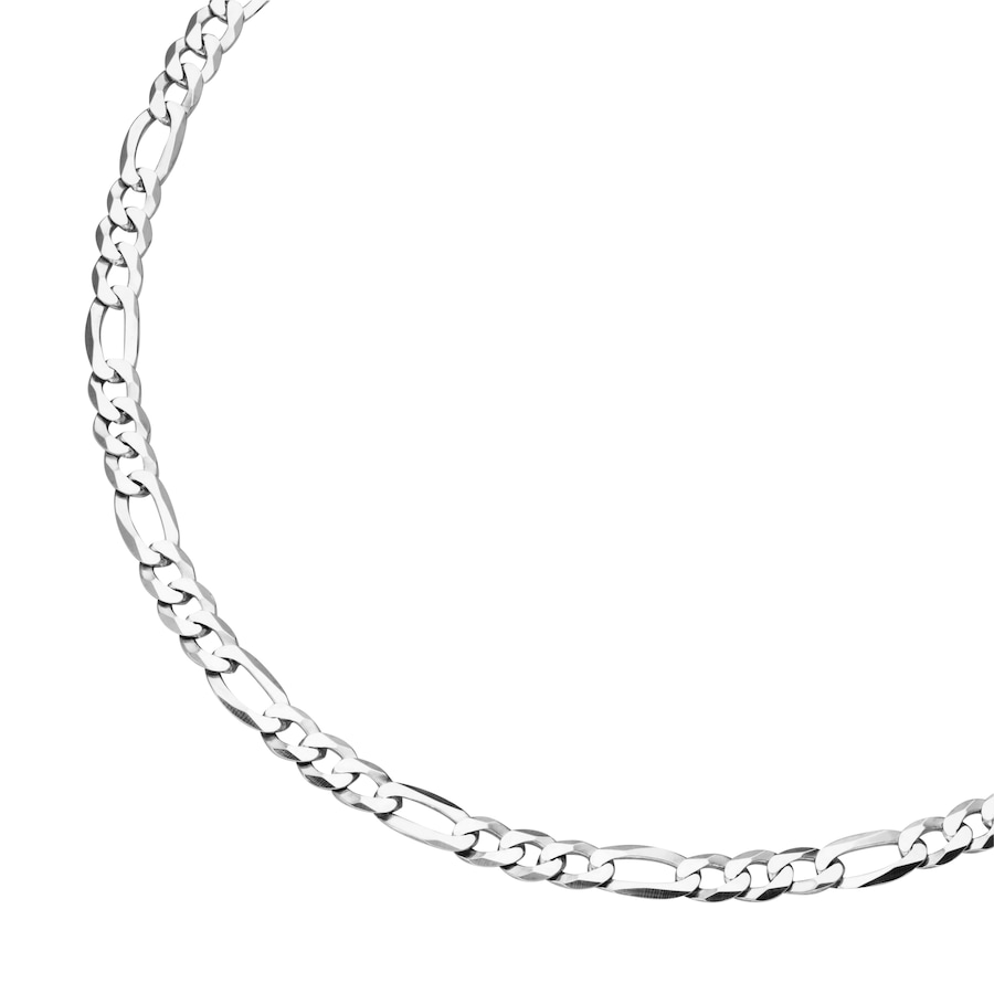 Smart Jewel Kette Figarokette 3/1 diamantiert, massiv, Silber 925 45 cm Damen