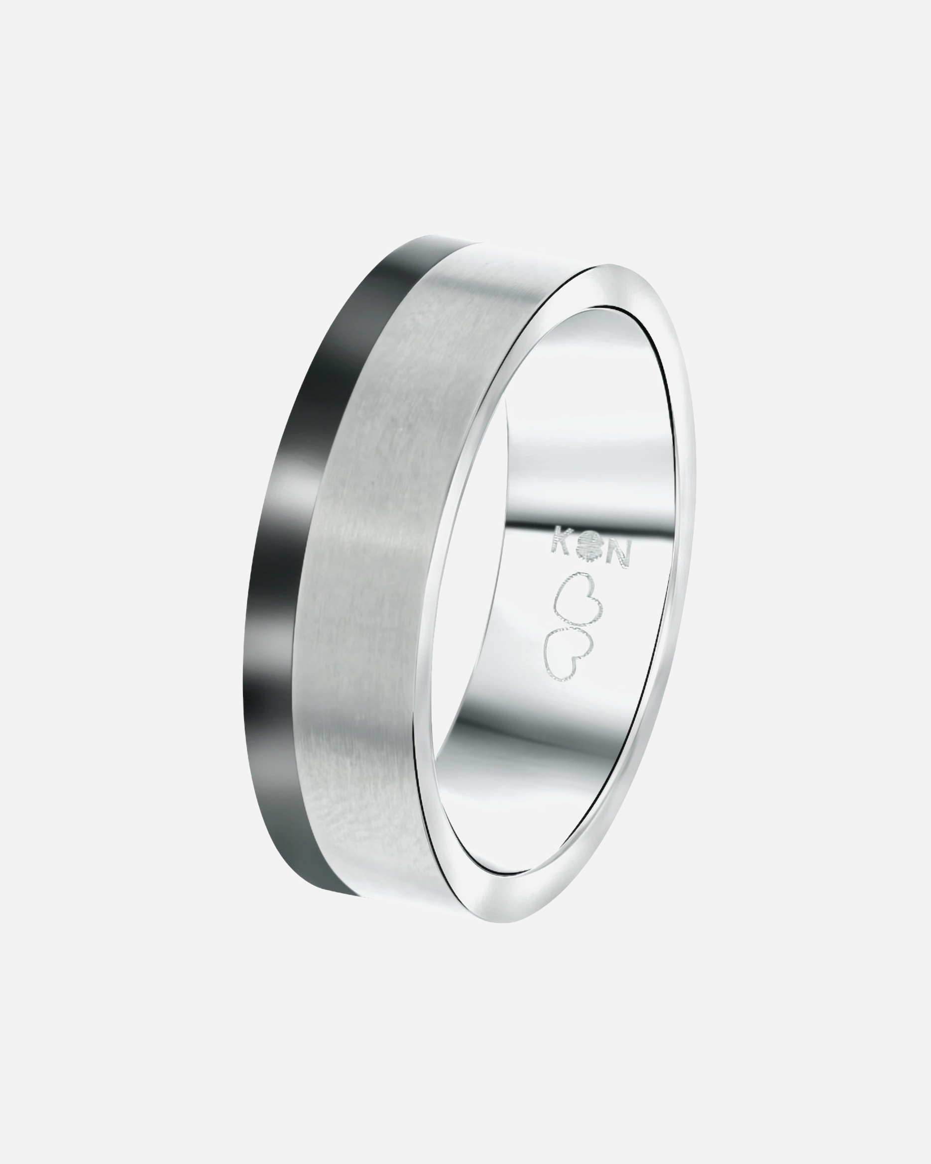 Ring für Männlich Lucardi Ringe 'Tokyo' Titan - silbern 58mm