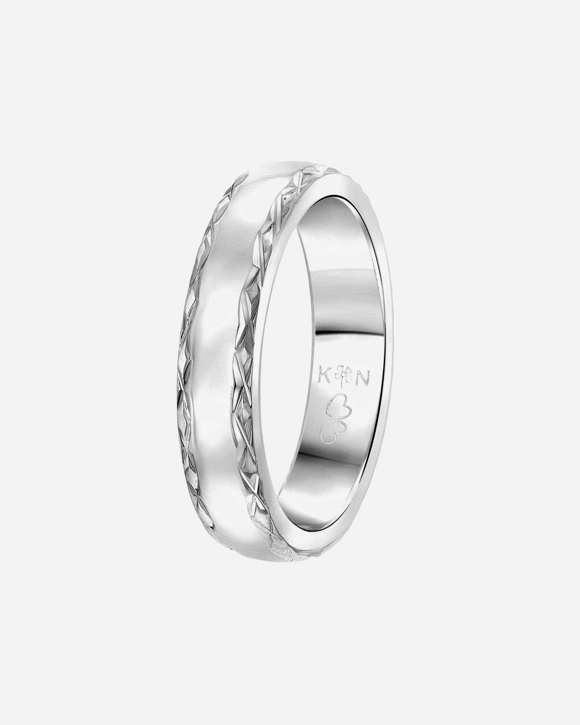 Ring für Männlich Lucardi Ringe 'Marseille' Stahl - silbern 55mm